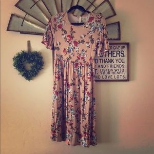Floral Orange Creek Midi Dress